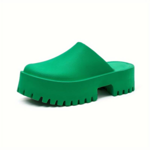 Chic Waterproof Beach Slides for Women - Easy Slip-On, Solid Color, Summer-Ready EVA Platform - Perfect for Casual Outings & Poolside Fun GREEN size 7
