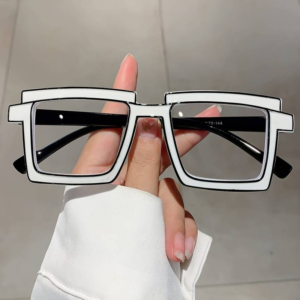 Anime Candy Color Block Clear Lens Glasses Computer Glasses Cosplay Decorative Spectacles For Women Men
